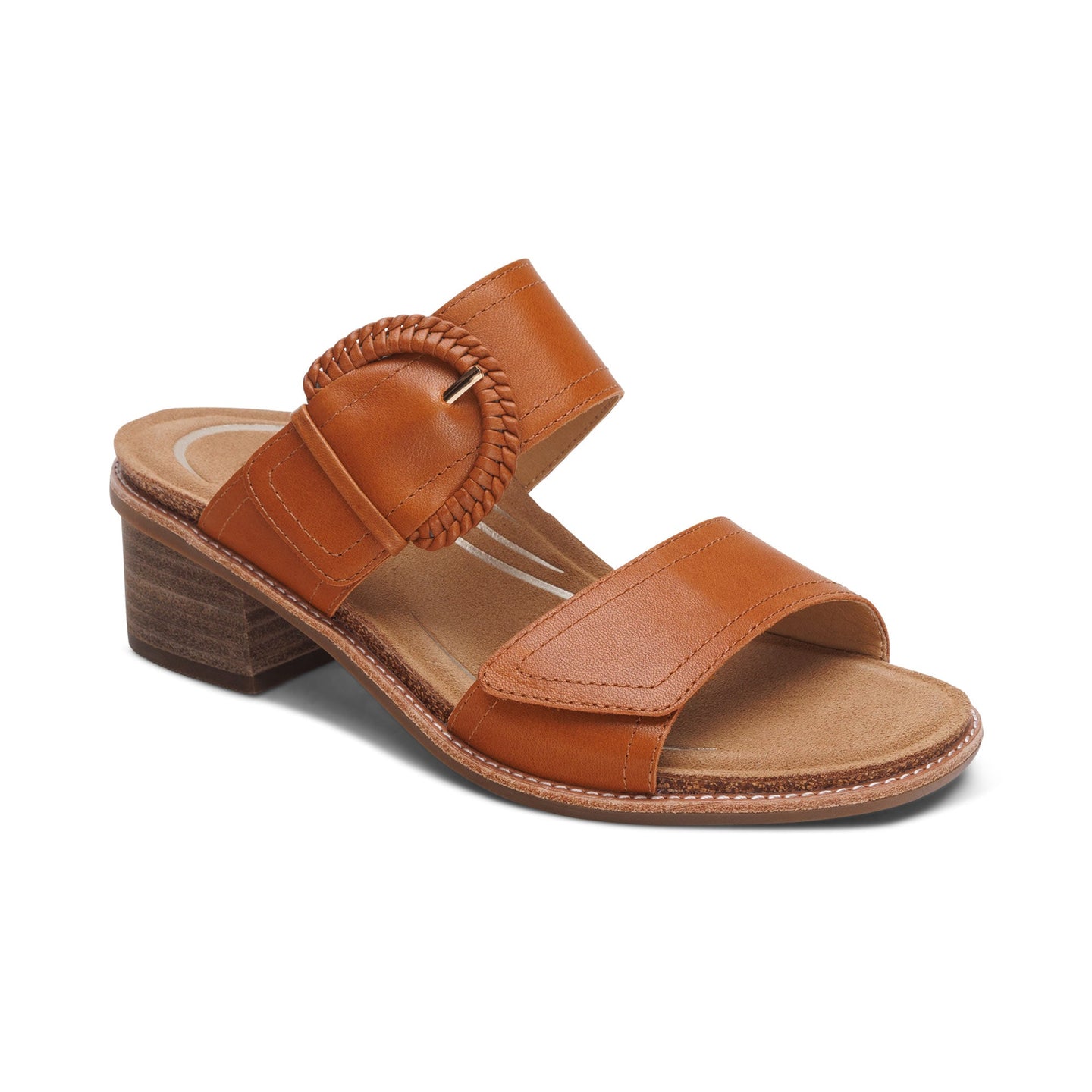 Tatiana Arch Support Heel Block Wedge Cognac - Aetrex Middle East